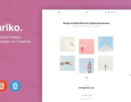 Ariko – Minimal Portfolio Template for Creatives
