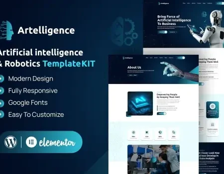 Artelligence – AI & Robotics Elementor Template Kit
