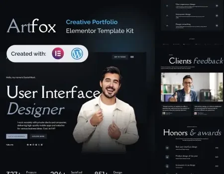 Artfox – Creative Portfolio Elementor Pro Template Kit