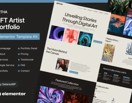 Artha – NFT Artist Portfolio Elementor Pro Template Kit
