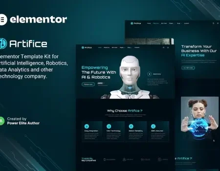 Artifice – AI & Robotics Elementor Template Kit