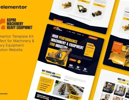 Aspro – Machinery & Heavy Equipment Elementor Template Kit