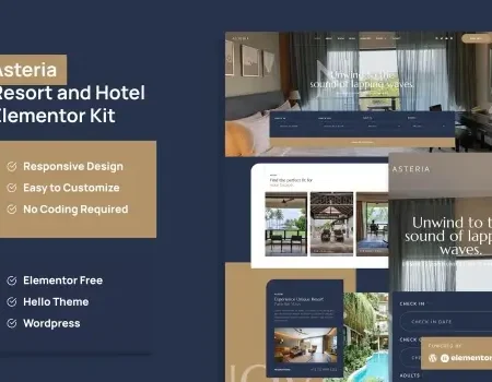 Asteria – Resort & Hotel Elementor Template Kit