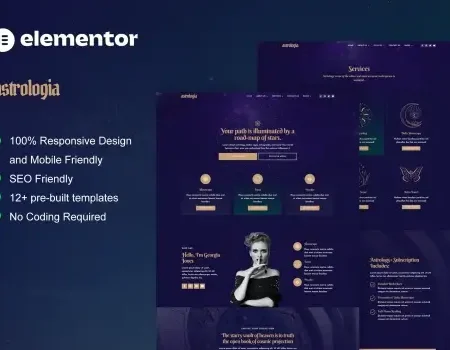 Astrologia – Horoscope Astrology Elementor Template Kit