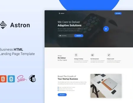 Astron – LeadGen HTML Landing Page Template