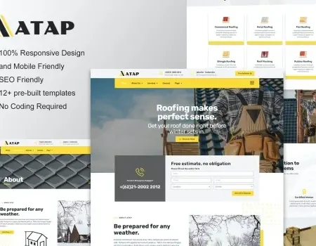 Atap – Roofing Service & Construction Elementor Template Kit
