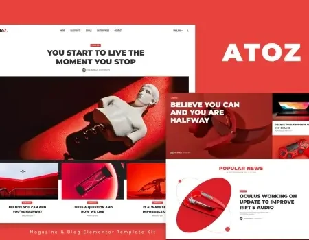 AtoZ – Blog & Magazine Elementor Template Kit