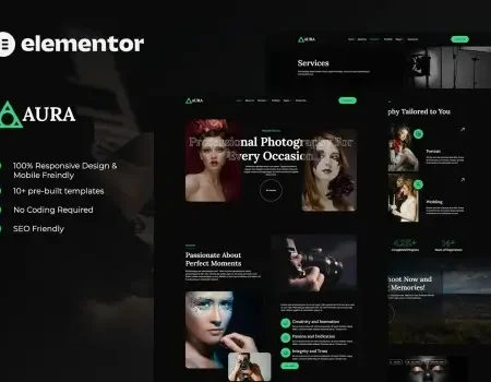 Aura – Photography & Portfolio Elementor Template Kit