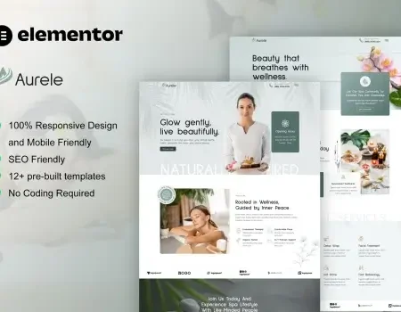 Aurele – Spa & Healing Treatments Elementor Pro Template Kit