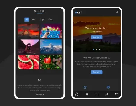 Auri – A Modern Mobile Template