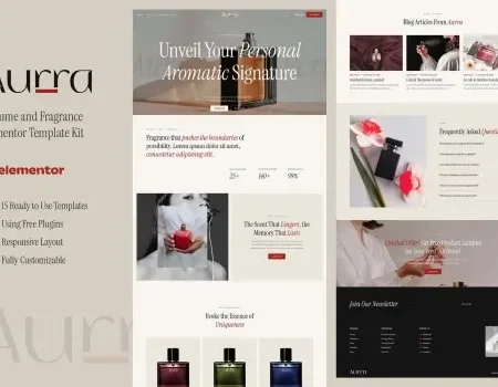 Aurra – Perfume and Fragrance Elementor Template Kit