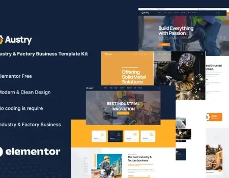 Austry – Industry & Factory Business Elementor Template Kit