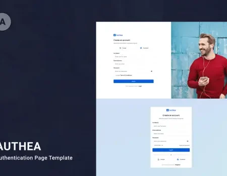 Auth Pages Tailwind HTML Template – Authea