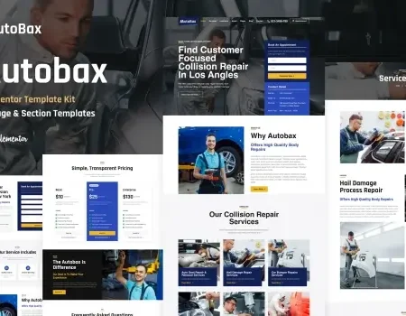Autobax – Car Body Repair Shop Elementor Pro Template Kit