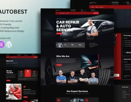 Autobest Car Repair & Auto Service Elementor Template Kit