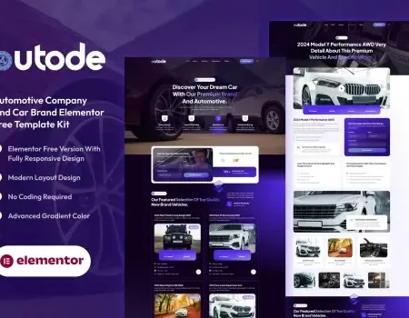 Autode – Automotive Company And Car Brand Elementor Template Kit