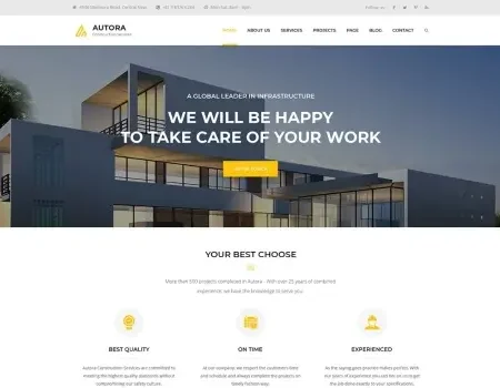 Autora – React JS Construction Business Template