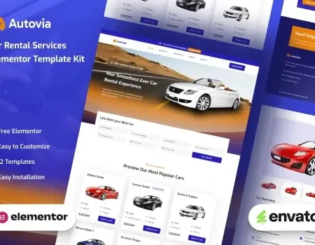 Autovia – Car Rental Service Elementor Template Kit