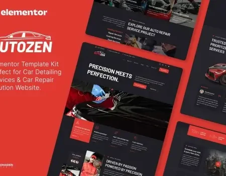 Autozen – Car Detailing Services & Car Repair Elementor Template Kits