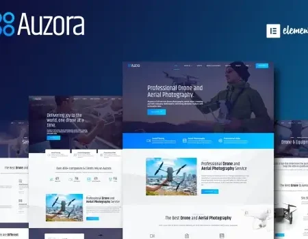 Auzora – Drone Aerial Photography Elementor Template Kit