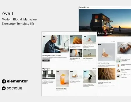 Avail – Modern Blog & Magazine Elementor Template Kit
