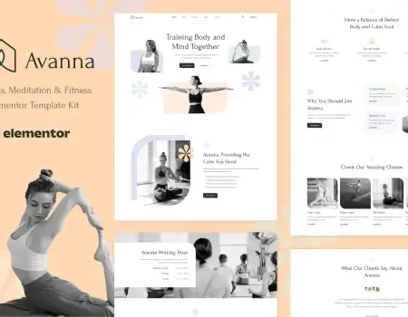 Avanna – Yoga, Meditation & Fitness Elementor Template Kit