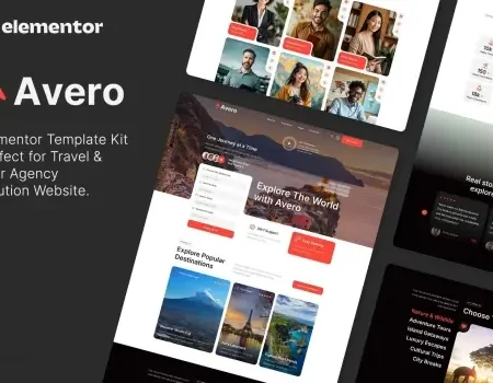 Avero – Travel & Tour Agency Elementor Template Kits