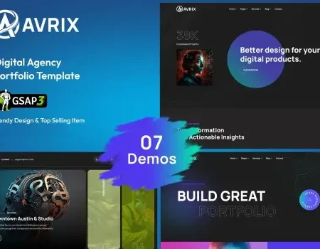 Avrix – Digital Agency Portfolio Template