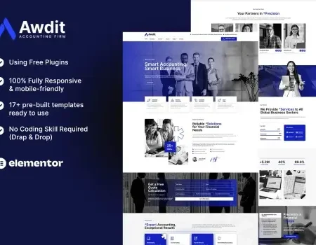 Awdit – Accounting Firm Elementor Template Kit
