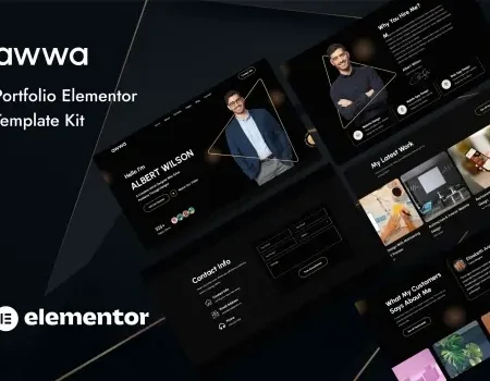 Awwa – Dark Portfolio Elementor Template Kit