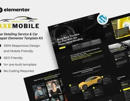 Axemobile – Car Detailing Service & Car Repair Elementor Template Kit