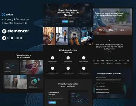 Axion – AI Agency & Technology Elementor Template Kit