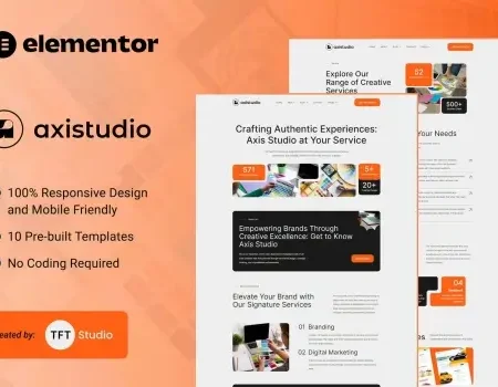 Axistudio – Branding & Creative Studio Elementor Template Kit