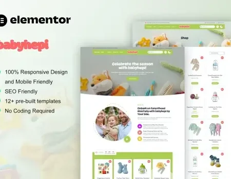 BabyHepi – Kids Store & Baby Shop Elementor Template Kit