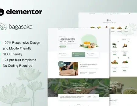 Bagasaka – Ayurveda Treatment & WooCommerce Store Elementor Pro Template Kit
