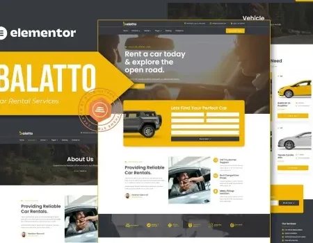 Balatto – Car Rental Company Elementor Pro Template Kit
