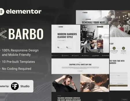 Barbo – Barbershop & Grooming Elementor Template Kit