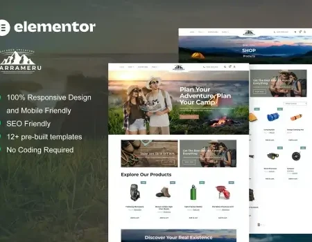 Barrameru – Outdoor Adventure Camping Store Elementor Pro Template Kit