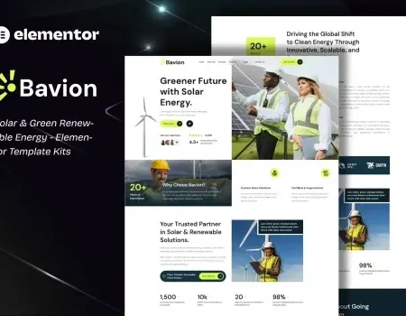 Bavion – Solar & Renewable Energy Elementor Template Kit