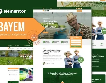 Bayem – Hydroponic & Agriculture Elementor Template Kit