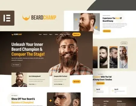 BeardChamp – Beard & Mustache Competition Elementor Template Kit