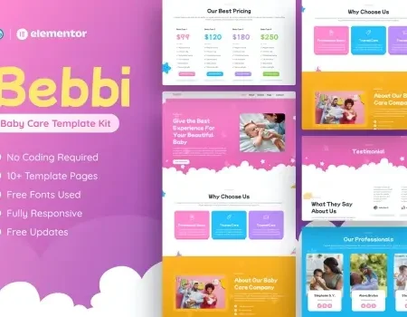 Bebbi – Creative Baby Care Elementor Pro Template Kit