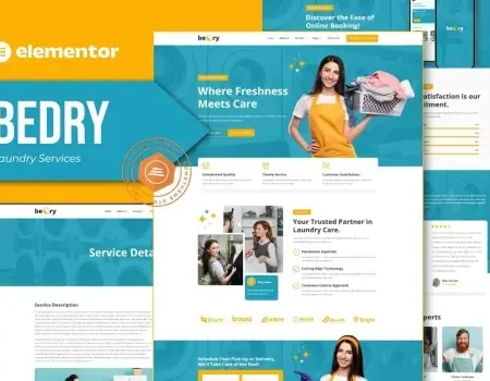 Bedry – Laundry Services Elementor Pro Template Kit