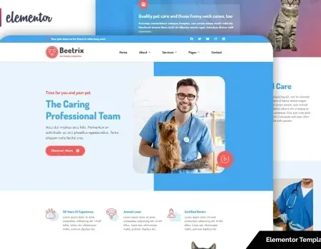 Beetrix – Pet Clinic & Hospital Elementor Template Kit