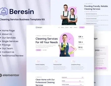 Beresin – Modern Cleaning Service Business Elementor Kit