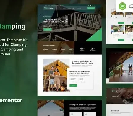 Glamping – Luxury Camping & Campground Elementor Template Kit