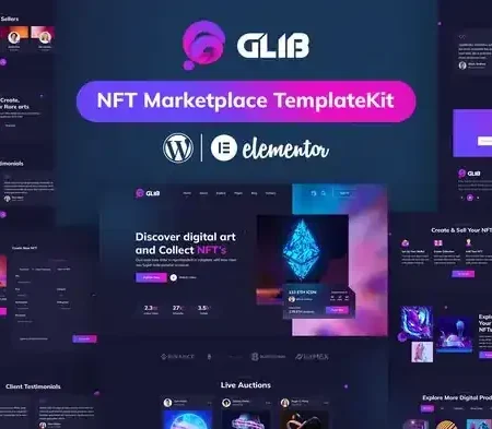 Glib | NFT Marketplace Elementor Pro Template Kit