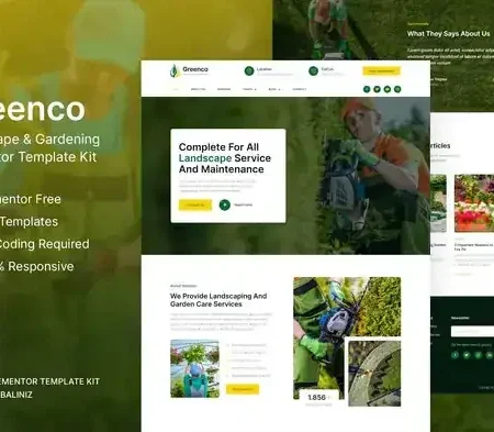 Greenco – Landscaping & Gardening Elementor Template Kit