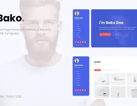 Bako – Personal Portfolio & Resume HTML Template