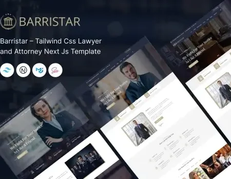 Barristar – Tailwind Css Lawyer Next Js Template